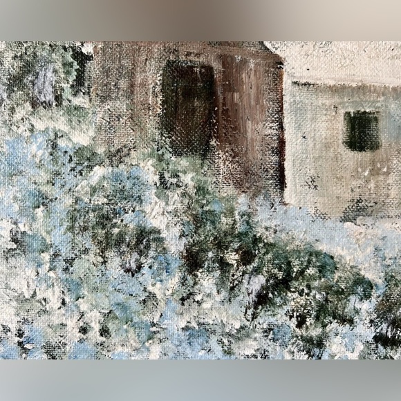 Vintage Oil Painting On Board Scenic Mountains Framed Canvas 14” x 18” Signed - Picture 6 of 11